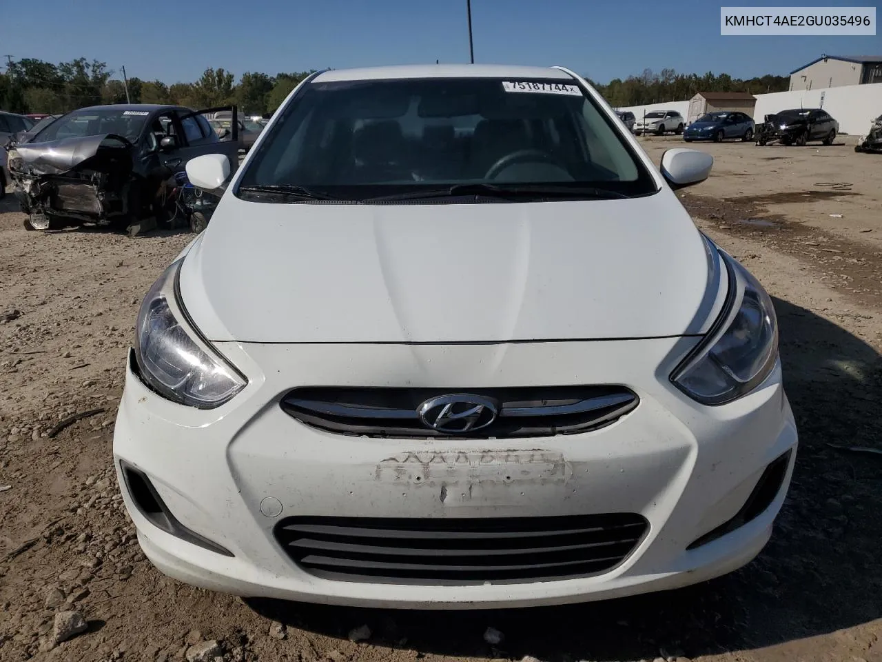 2016 Hyundai Accent Se VIN: KMHCT4AE2GU035496 Lot: 75187744