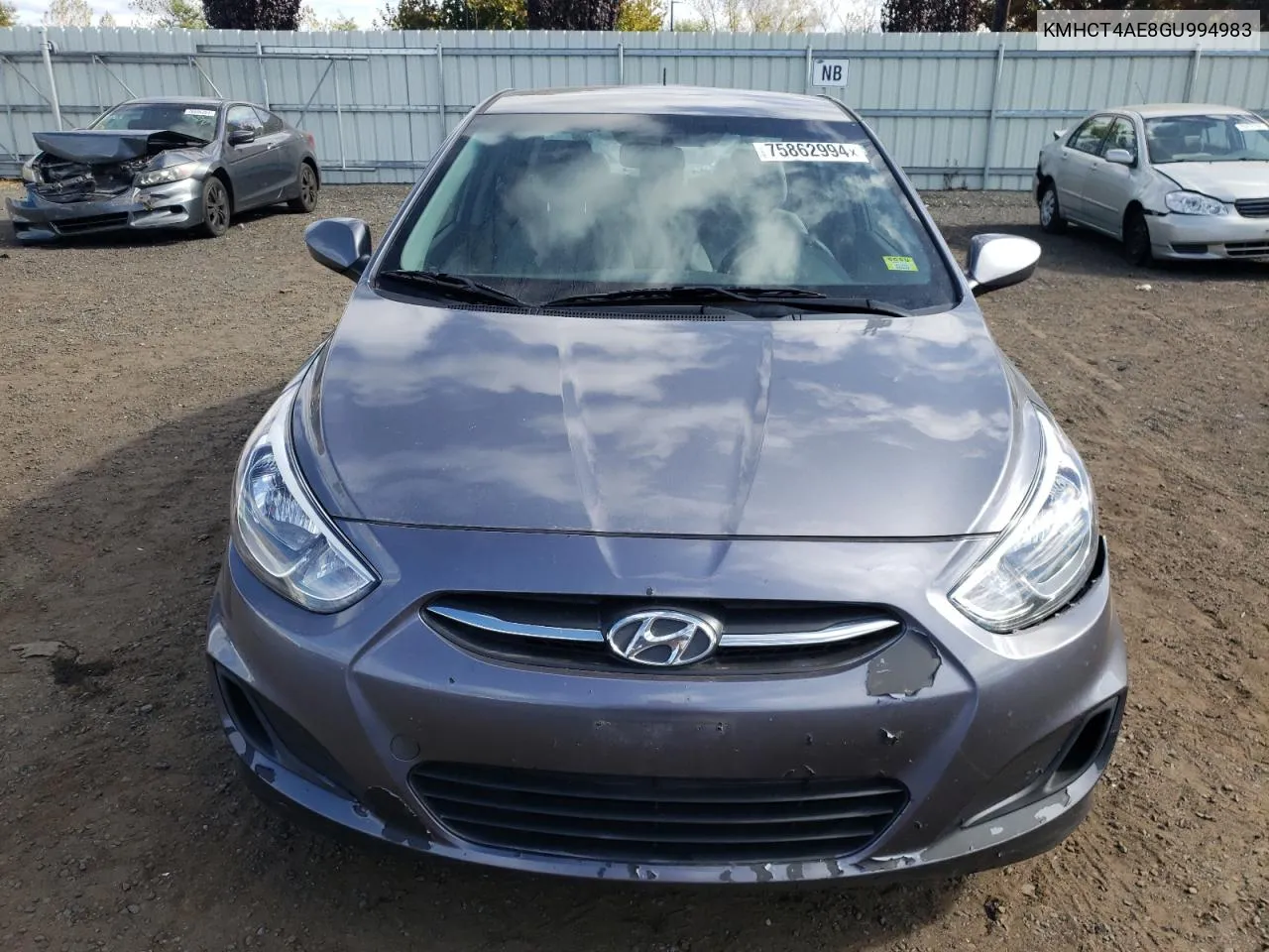 2016 Hyundai Accent Se VIN: KMHCT4AE8GU994983 Lot: 75862994