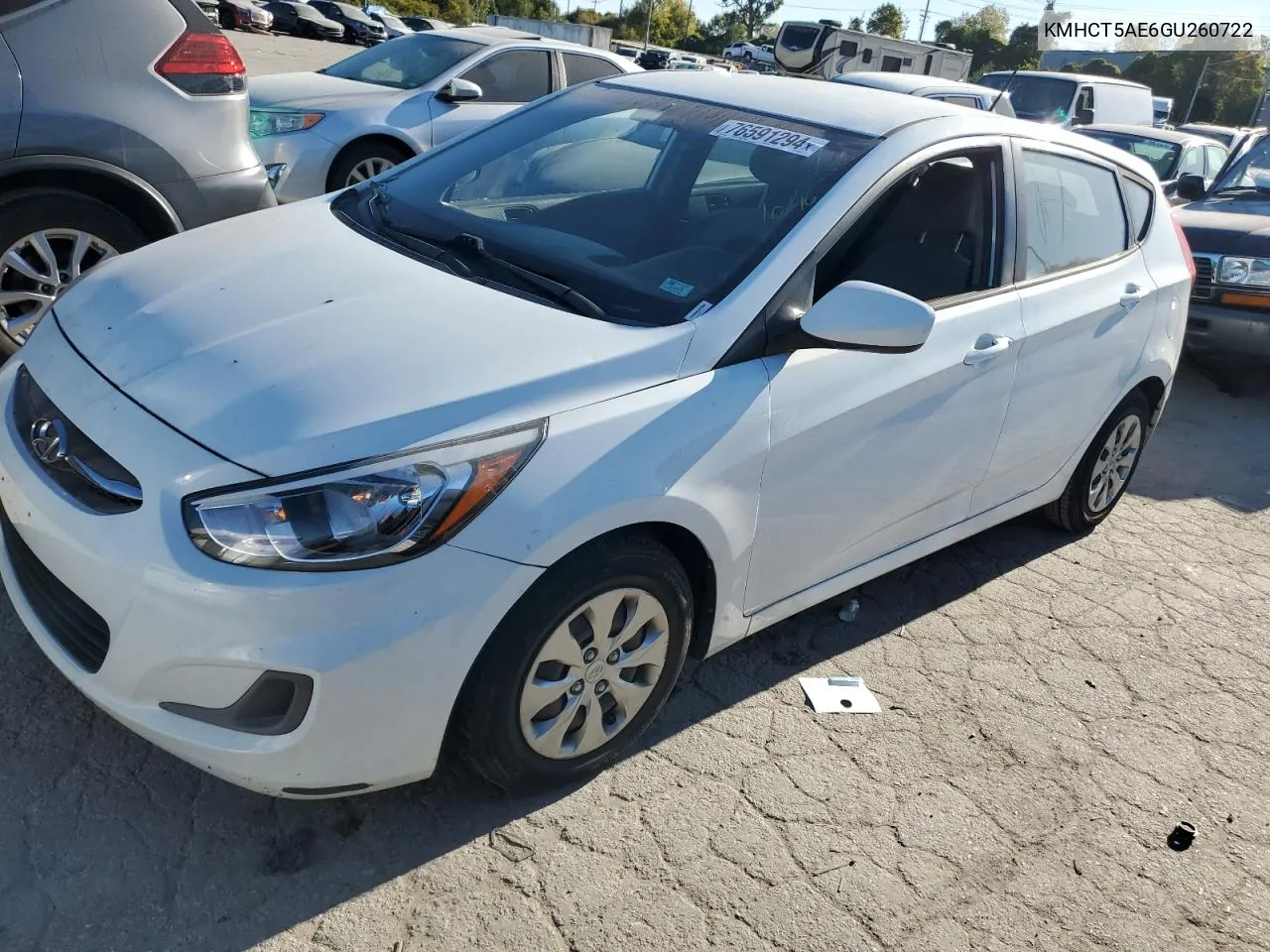 2016 Hyundai Accent Se VIN: KMHCT5AE6GU260722 Lot: 76591294