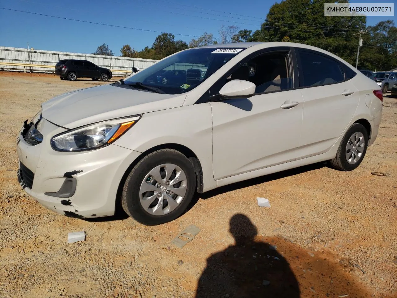 2016 Hyundai Accent Se VIN: KMHCT4AE8GU007671 Lot: 76767774