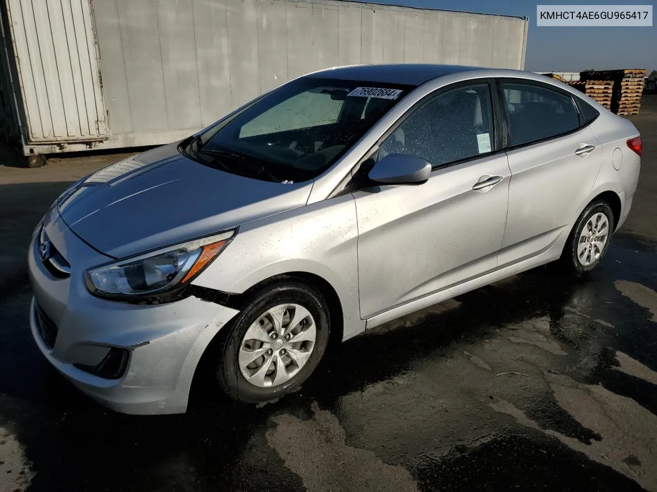 2016 Hyundai Accent Se VIN: KMHCT4AE6GU965417 Lot: 76902684