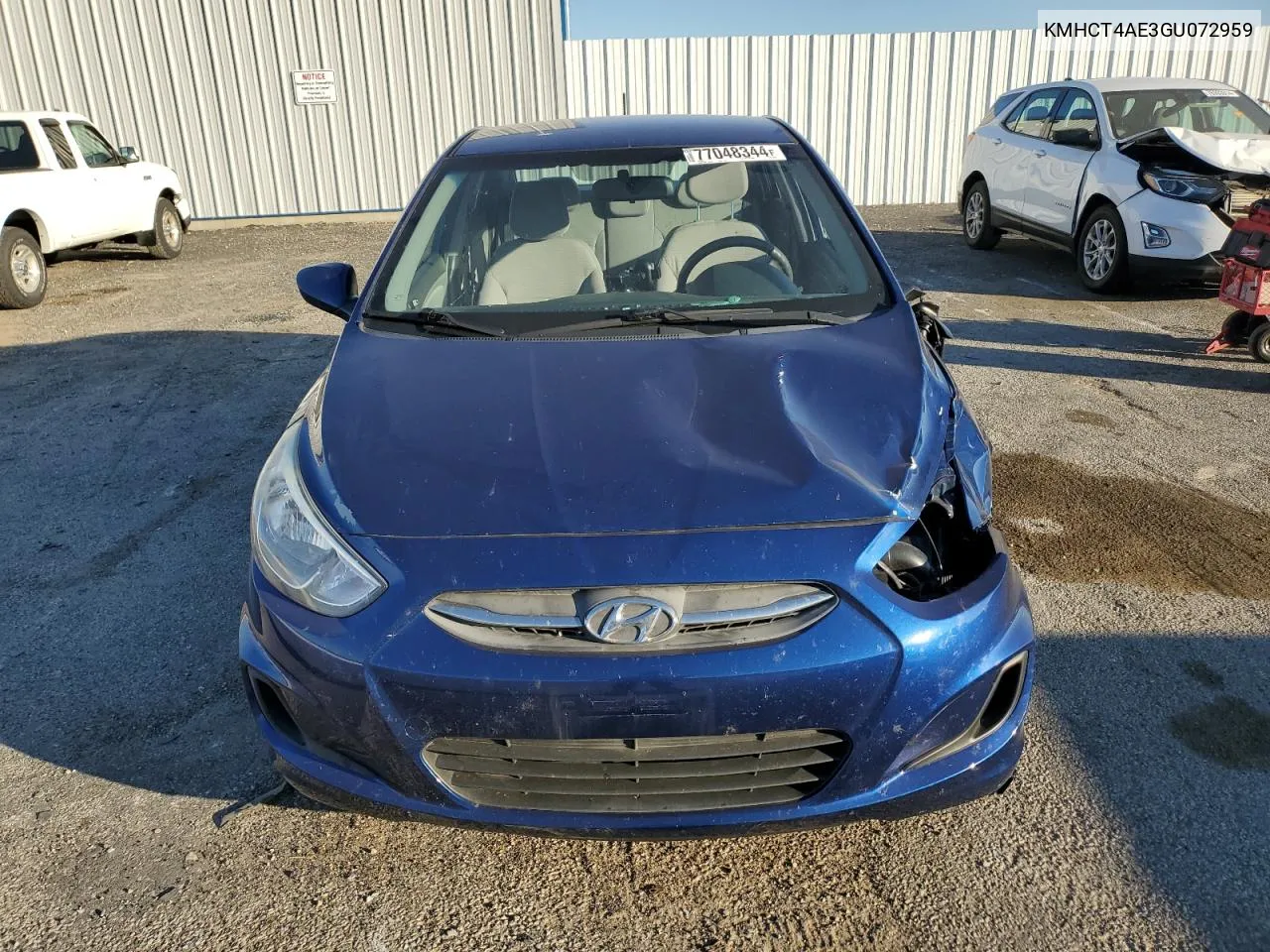 2016 Hyundai Accent Se VIN: KMHCT4AE3GU072959 Lot: 77048344