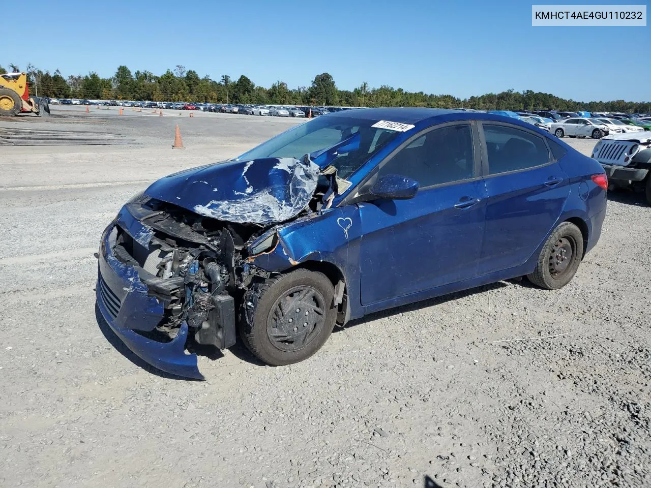 2016 Hyundai Accent Se VIN: KMHCT4AE4GU110232 Lot: 77162214