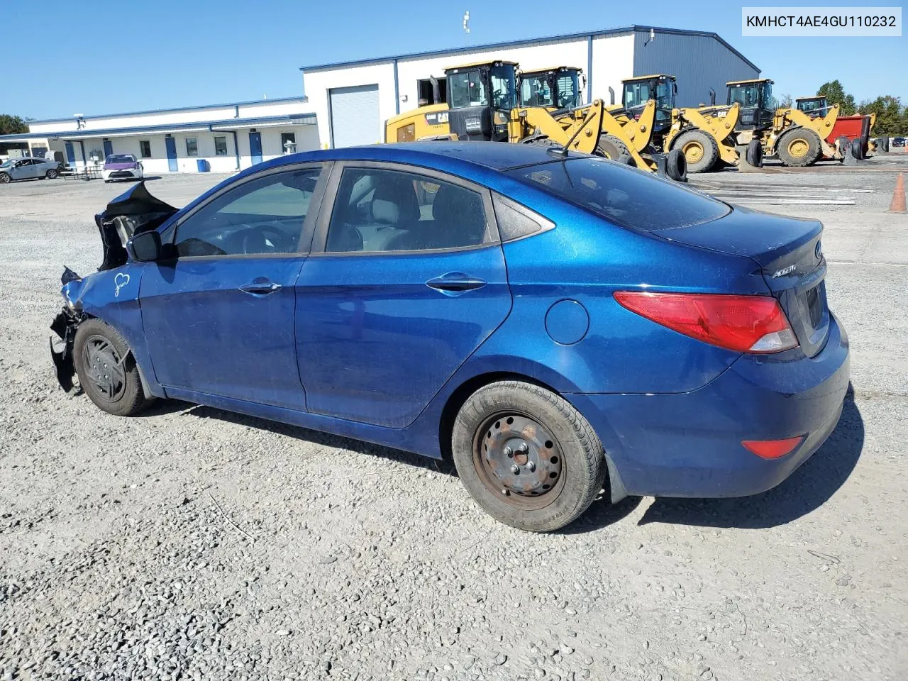 2016 Hyundai Accent Se VIN: KMHCT4AE4GU110232 Lot: 77162214