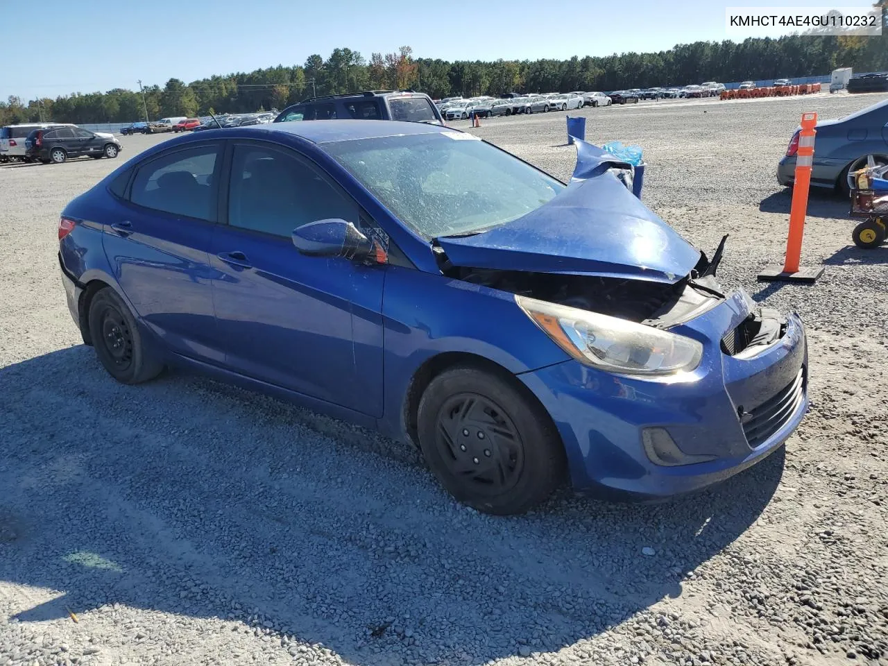 2016 Hyundai Accent Se VIN: KMHCT4AE4GU110232 Lot: 77162214