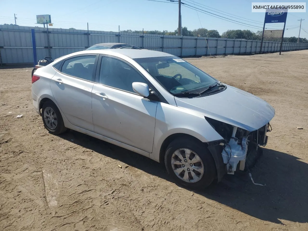 2016 Hyundai Accent Se VIN: KMHCT4AE4GU955890 Lot: 77798844