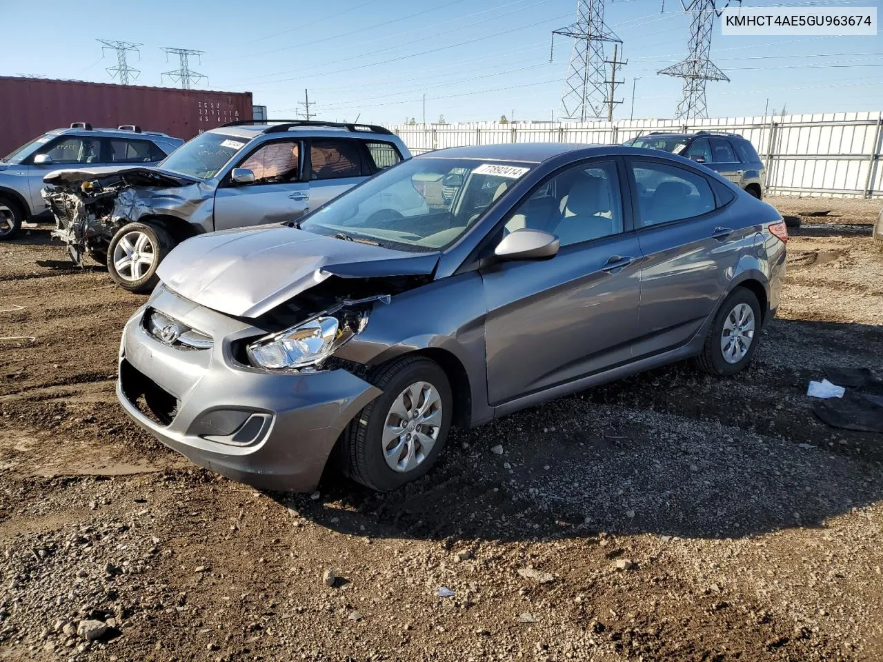 2016 Hyundai Accent Se VIN: KMHCT4AE5GU963674 Lot: 77892414