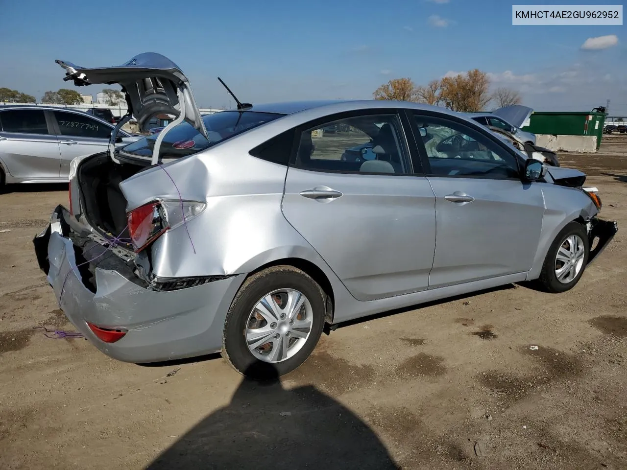 2016 Hyundai Accent Se VIN: KMHCT4AE2GU962952 Lot: 78086204