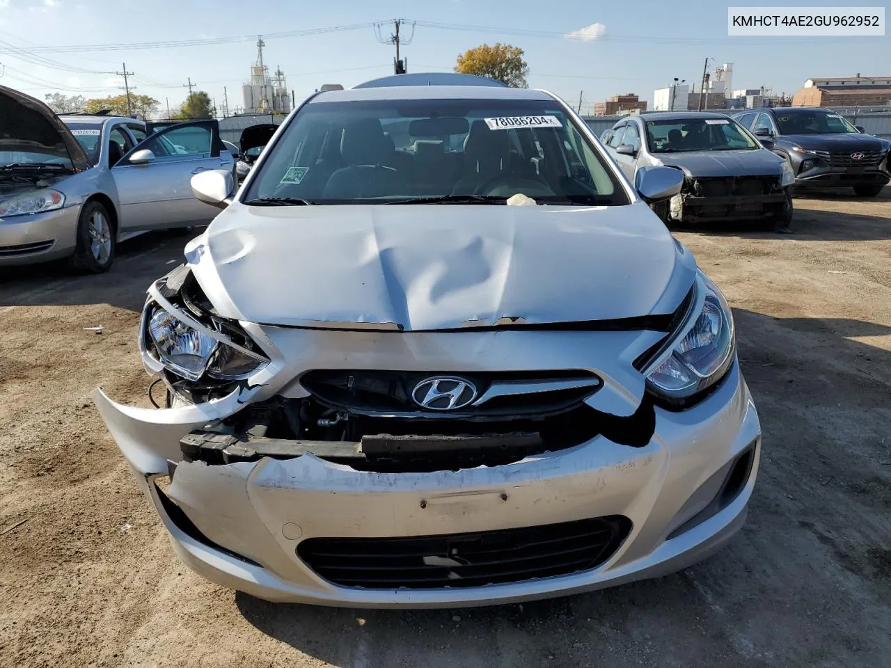 2016 Hyundai Accent Se VIN: KMHCT4AE2GU962952 Lot: 78086204