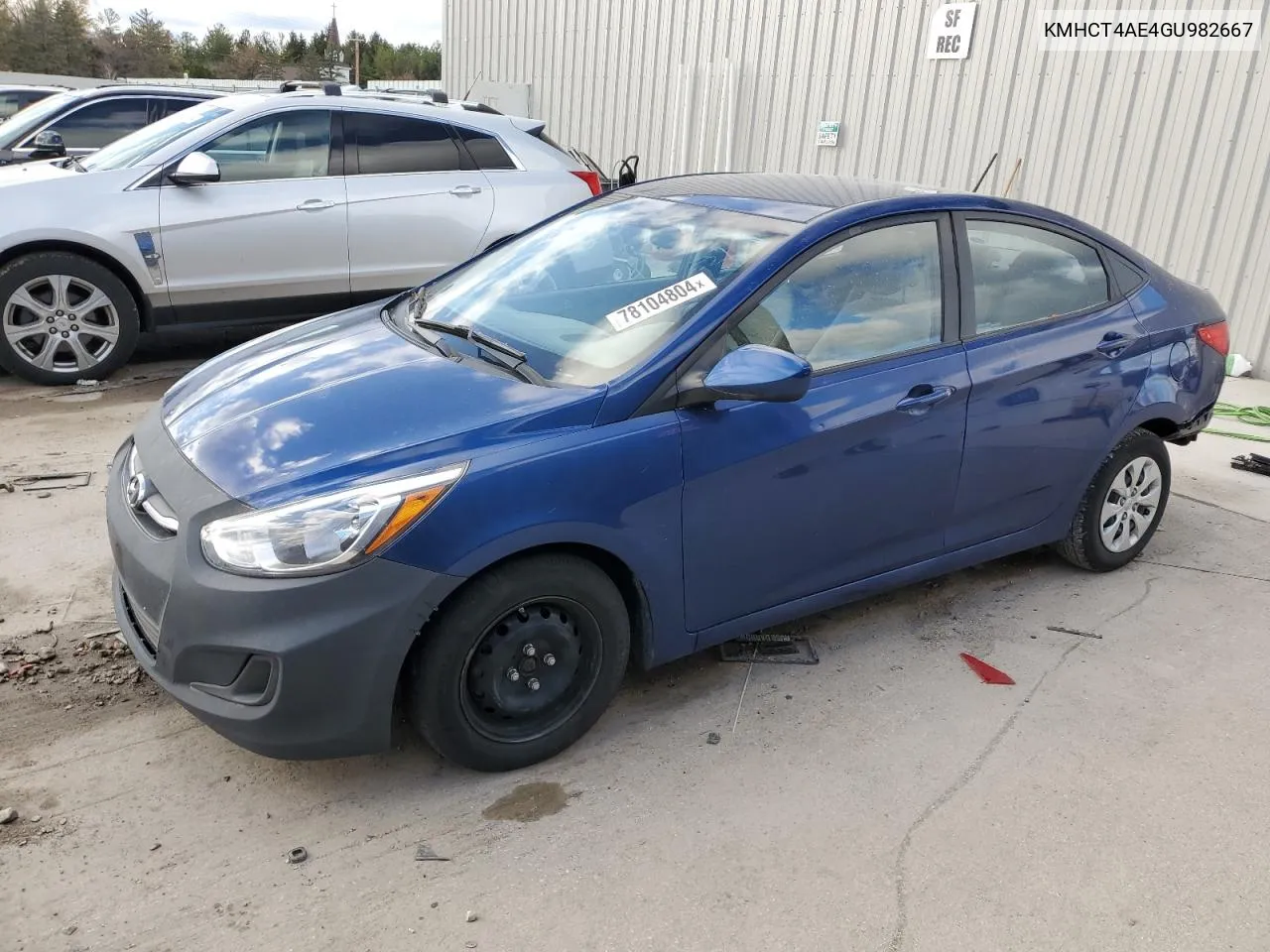 2016 Hyundai Accent Se VIN: KMHCT4AE4GU982667 Lot: 78104804