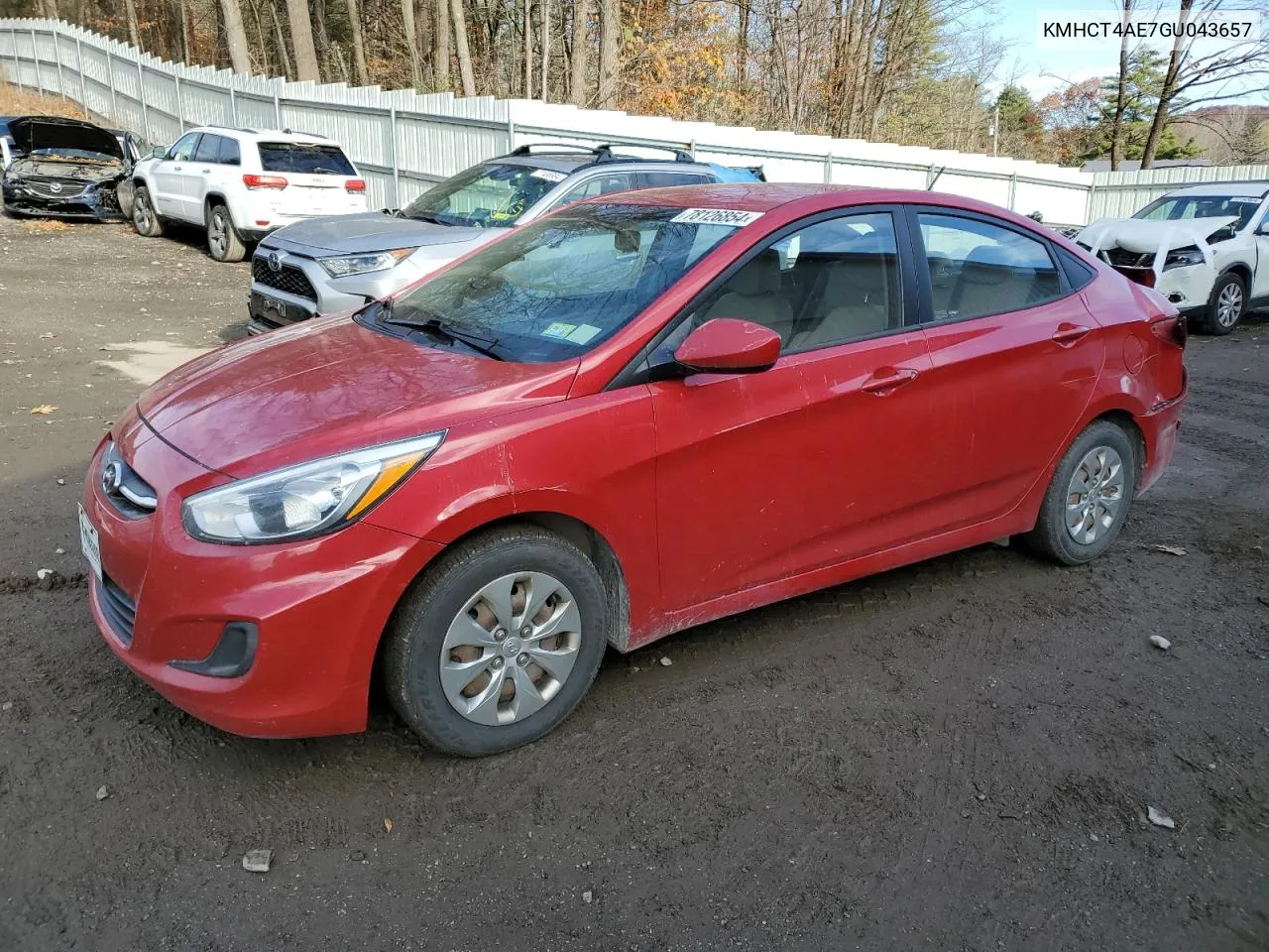 2016 Hyundai Accent Se VIN: KMHCT4AE7GU043657 Lot: 78126854