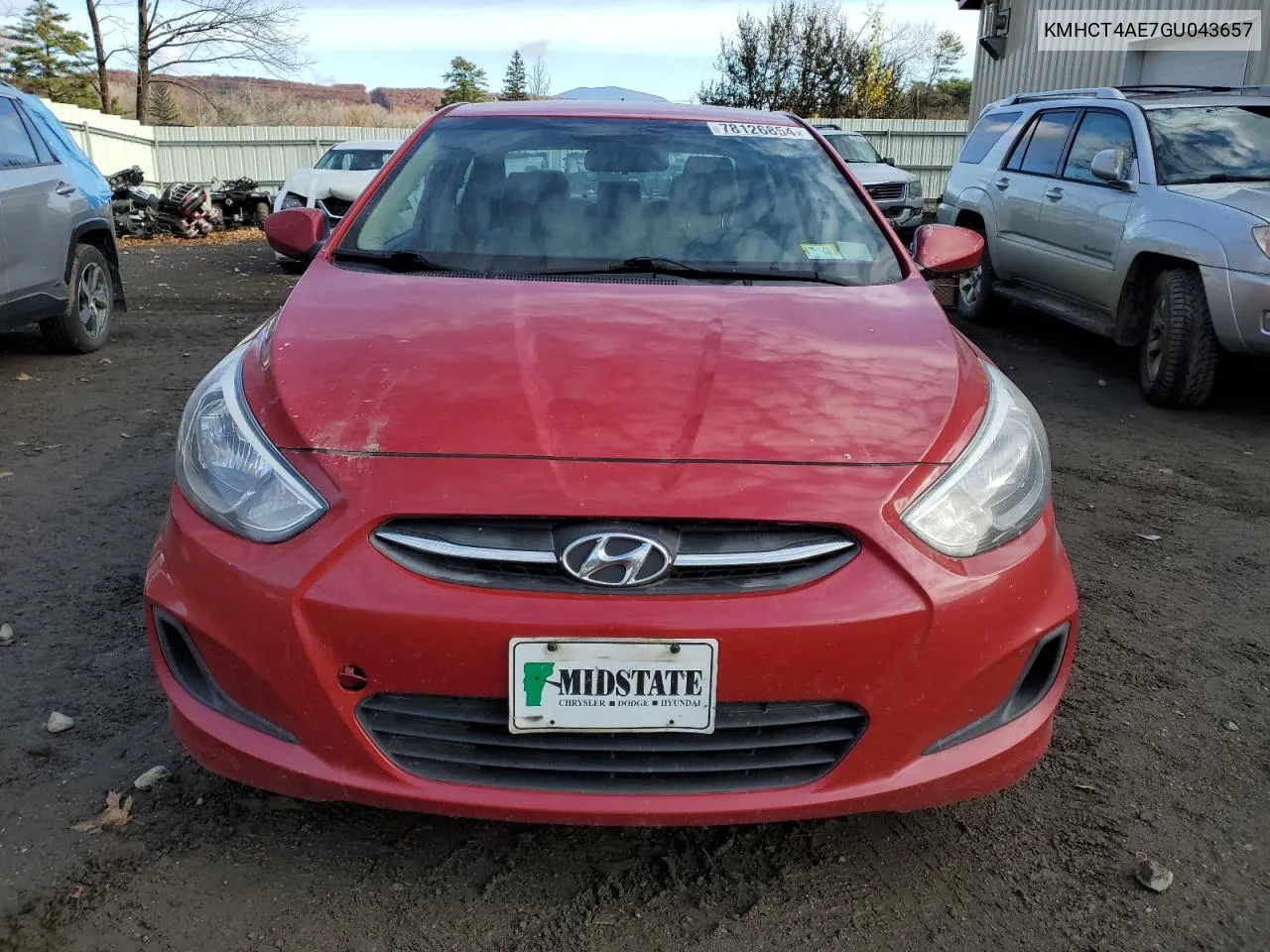 2016 Hyundai Accent Se VIN: KMHCT4AE7GU043657 Lot: 78126854