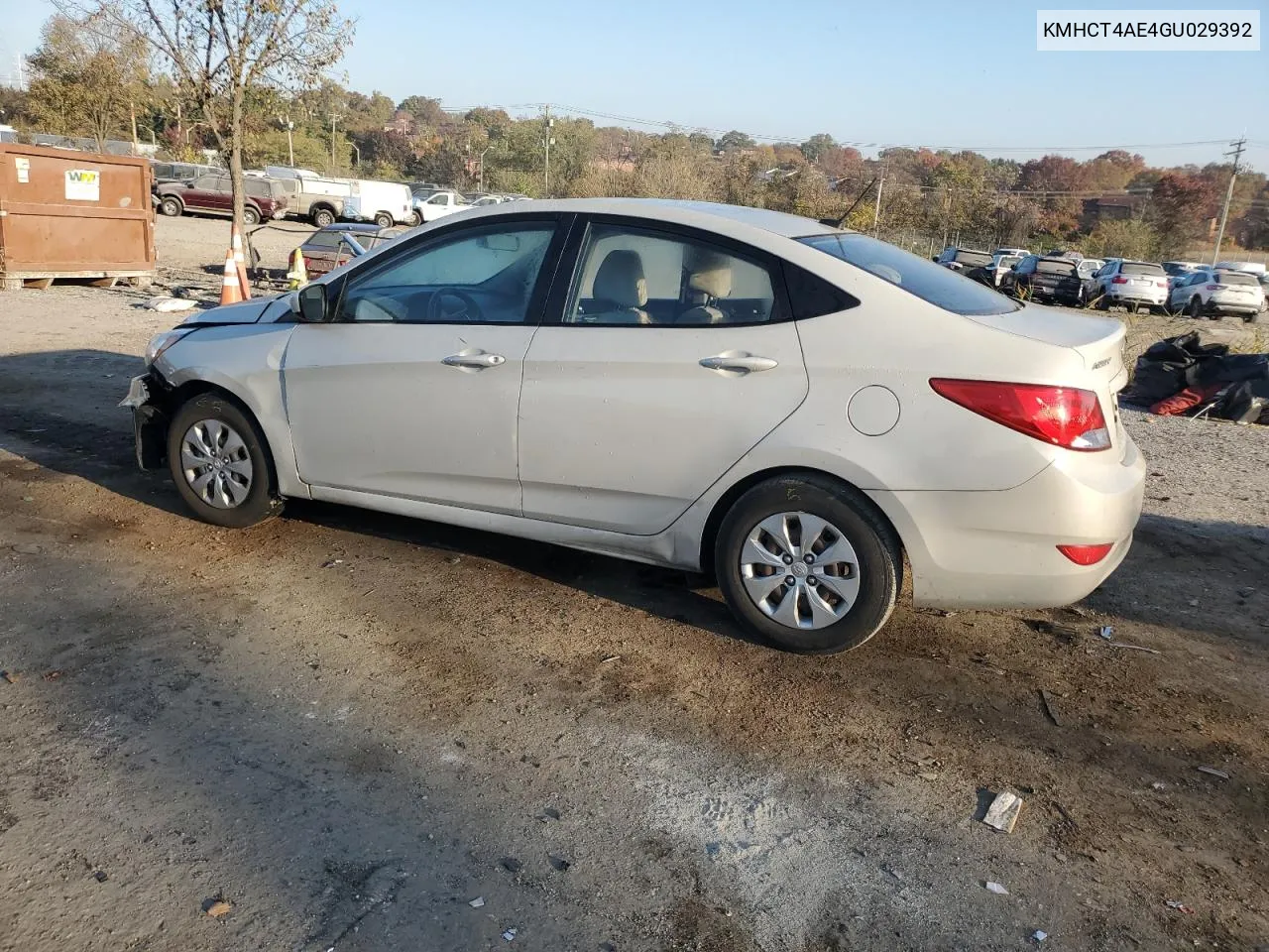 2016 Hyundai Accent Se VIN: KMHCT4AE4GU029392 Lot: 78361784