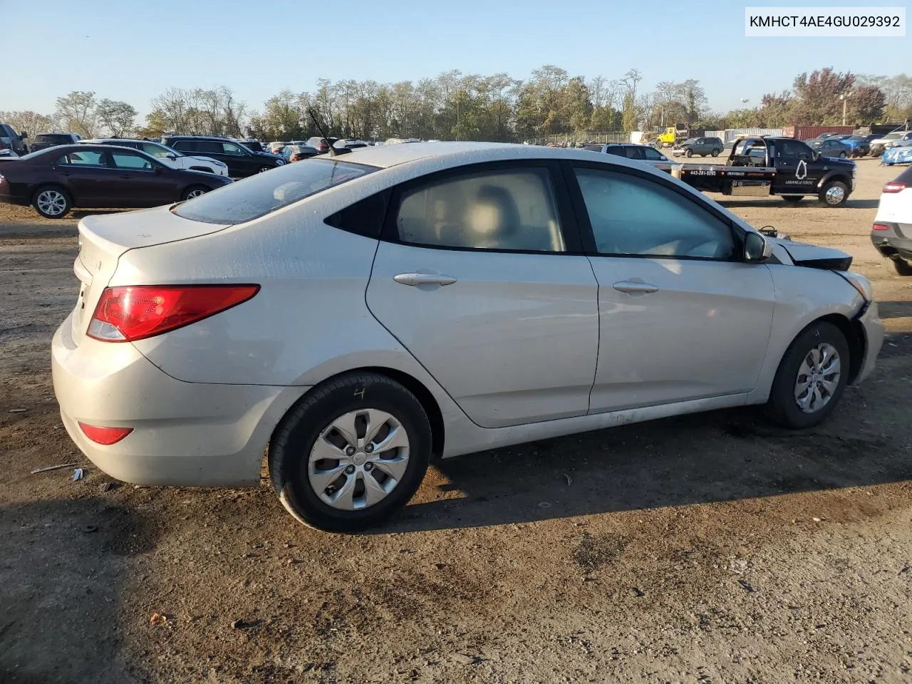 2016 Hyundai Accent Se VIN: KMHCT4AE4GU029392 Lot: 78361784