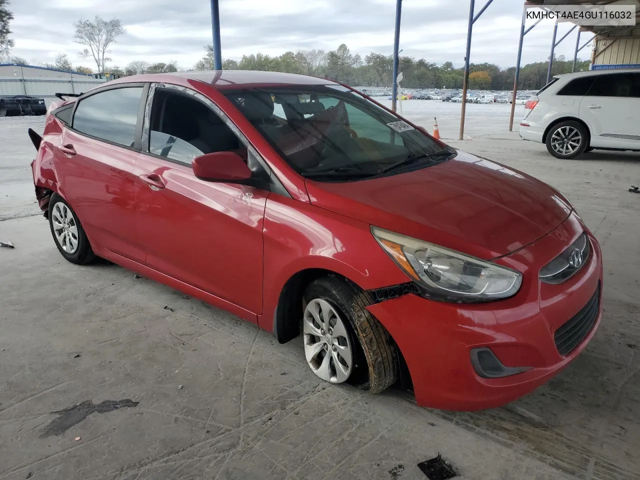 2016 Hyundai Accent Se VIN: KMHCT4AE4GU116032 Lot: 78416494