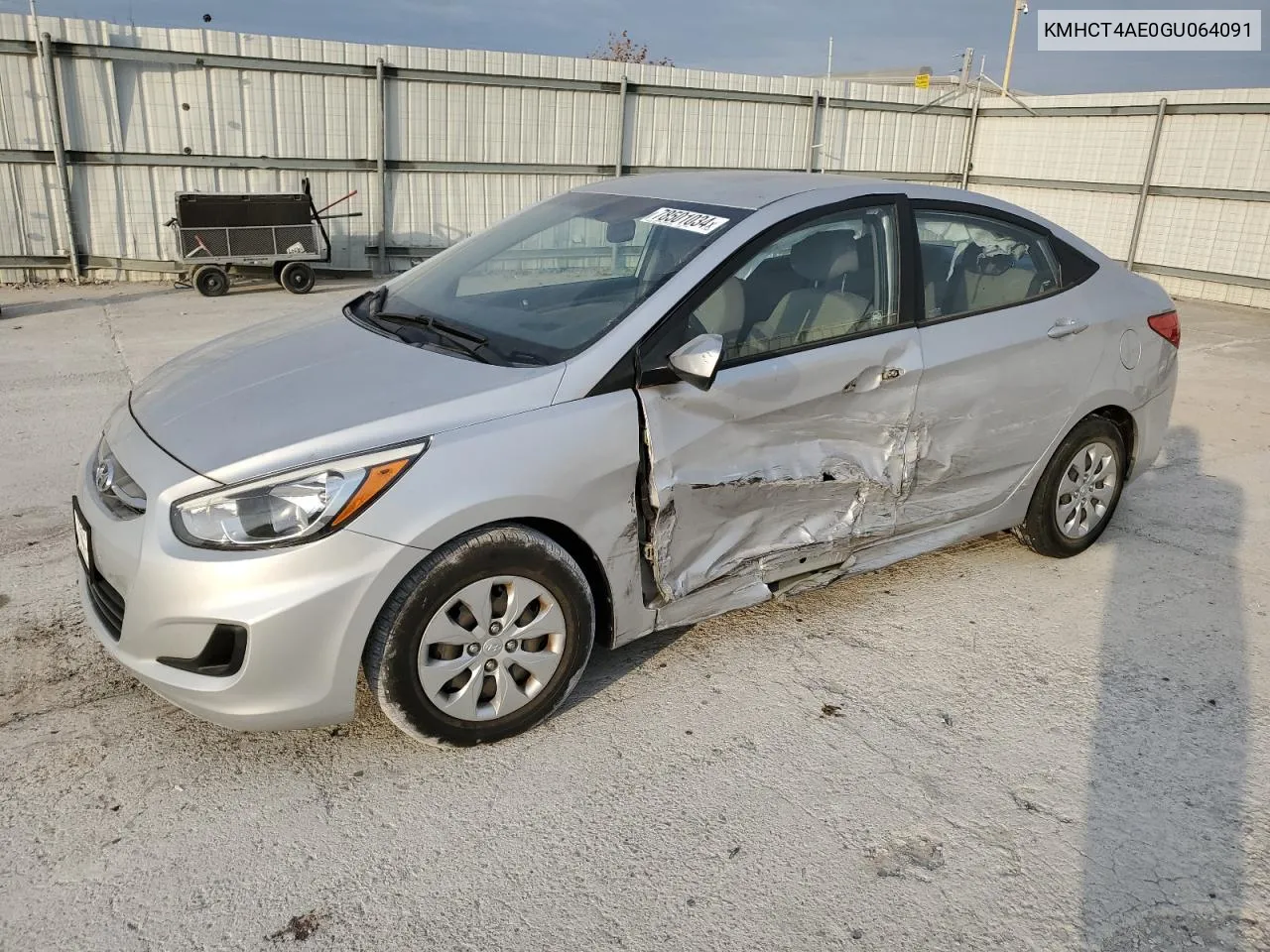 2016 Hyundai Accent Se VIN: KMHCT4AE0GU064091 Lot: 78501034