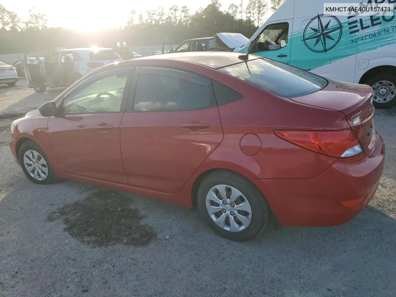 2016 Hyundai Accent Se VIN: KMHCT4AE4GU157471 Lot: 78998314