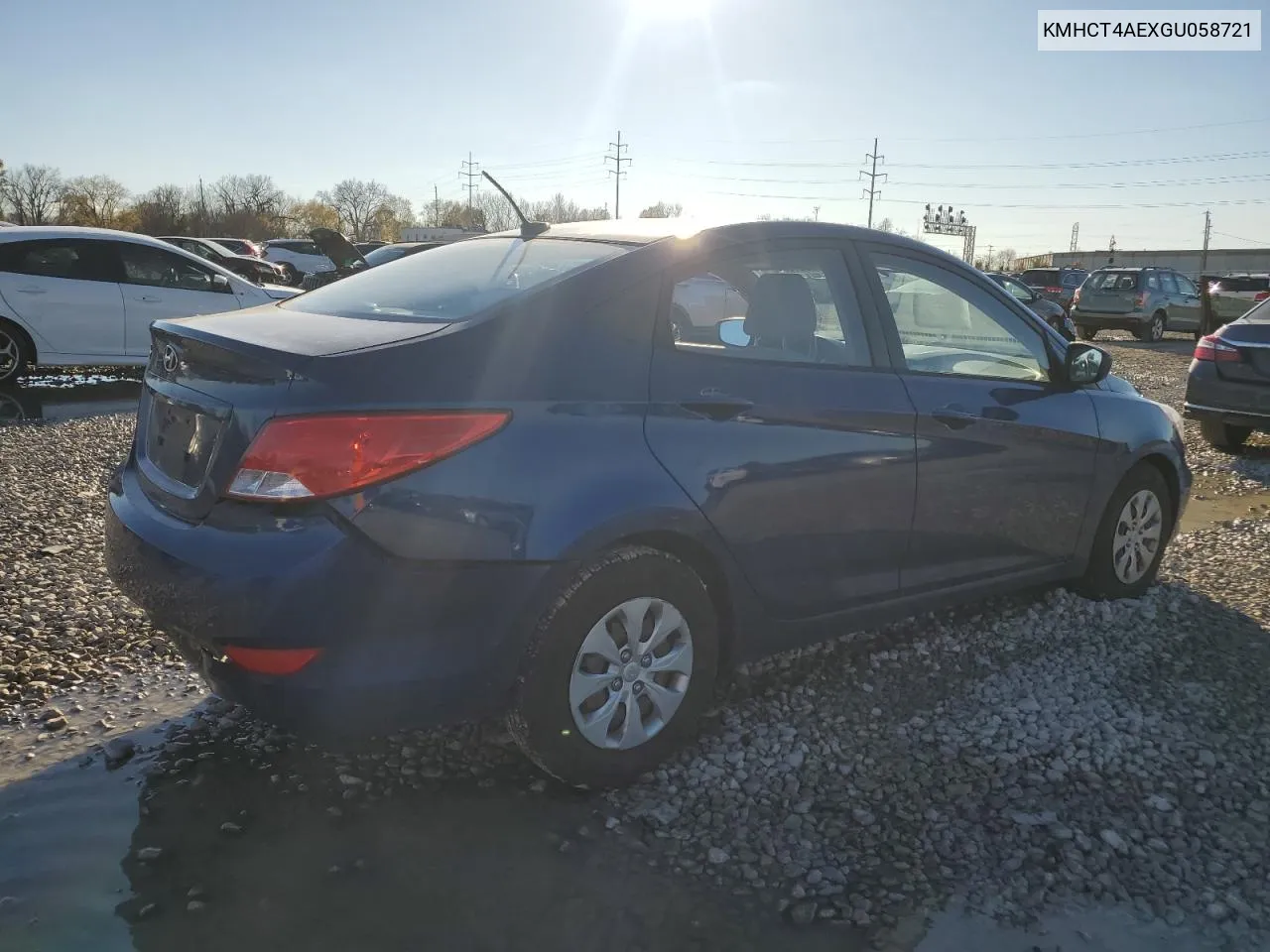 2016 Hyundai Accent Se VIN: KMHCT4AEXGU058721 Lot: 80021984