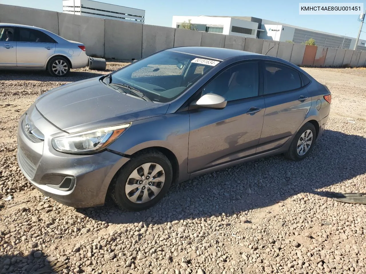 2016 Hyundai Accent Se VIN: KMHCT4AE8GU001451 Lot: 80151634