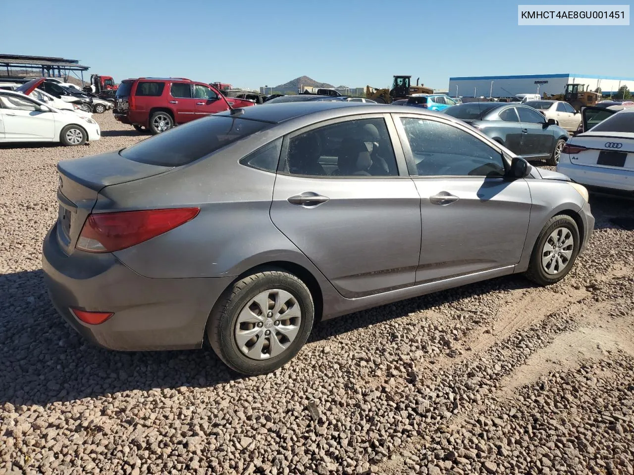 2016 Hyundai Accent Se VIN: KMHCT4AE8GU001451 Lot: 80151634