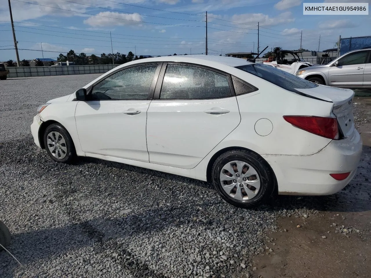 2016 Hyundai Accent Se VIN: KMHCT4AE1GU954986 Lot: 80979084