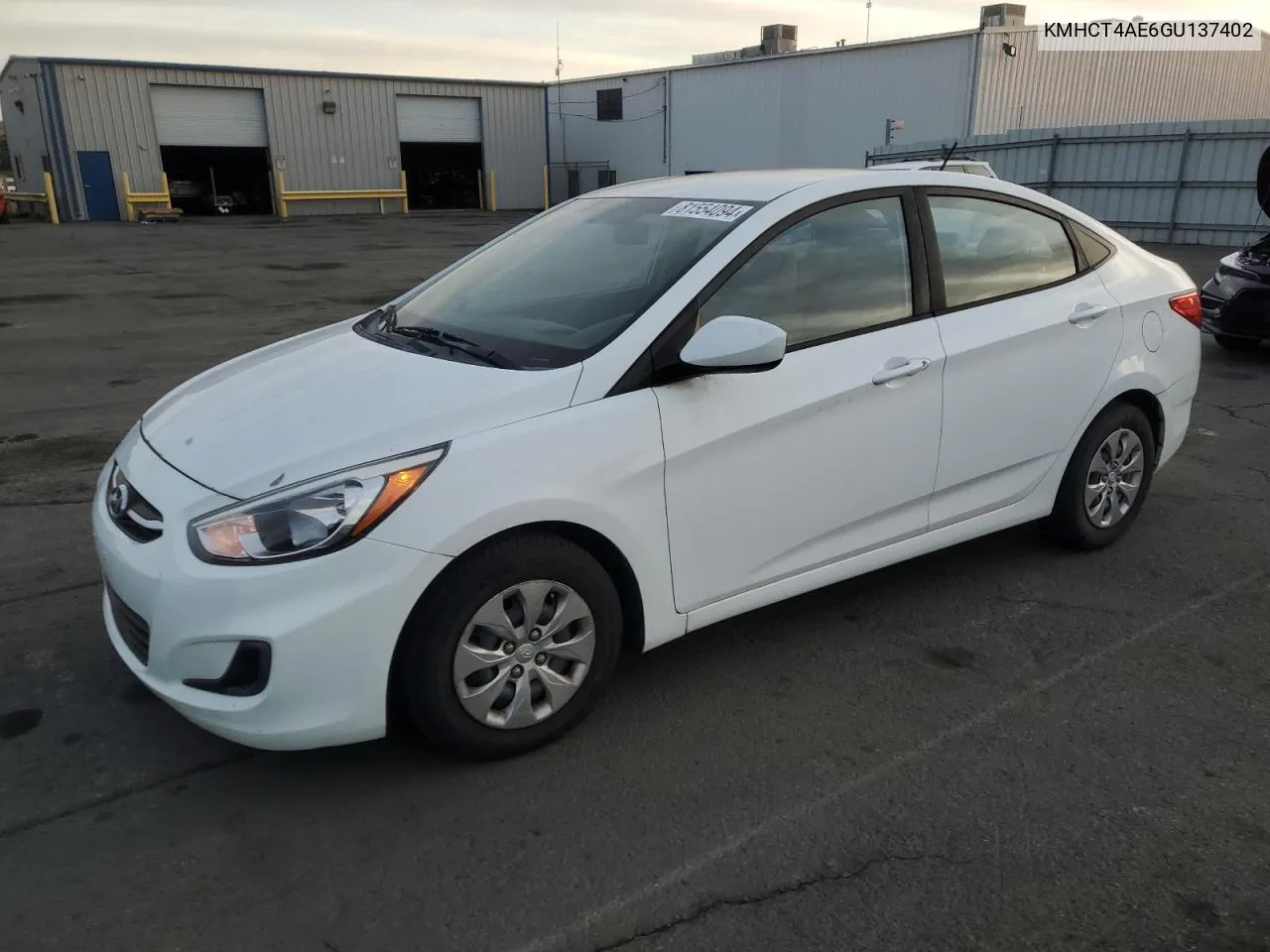 2016 Hyundai Accent Se VIN: KMHCT4AE6GU137402 Lot: 81554094