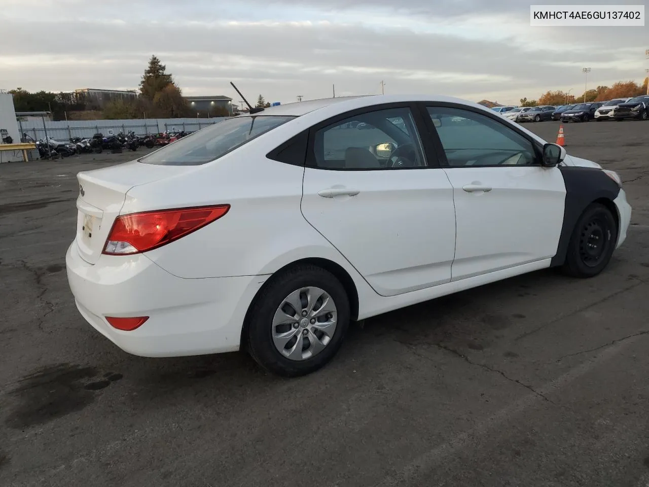 2016 Hyundai Accent Se VIN: KMHCT4AE6GU137402 Lot: 81554094