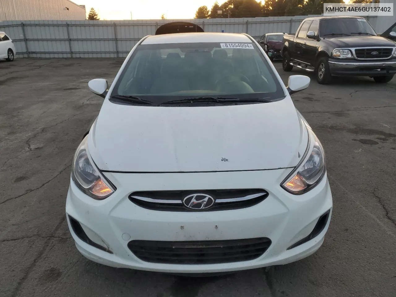 2016 Hyundai Accent Se VIN: KMHCT4AE6GU137402 Lot: 81554094