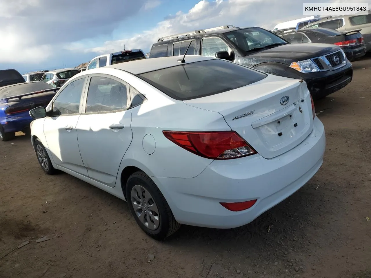 2016 Hyundai Accent Se VIN: KMHCT4AE8GU951843 Lot: 81569944