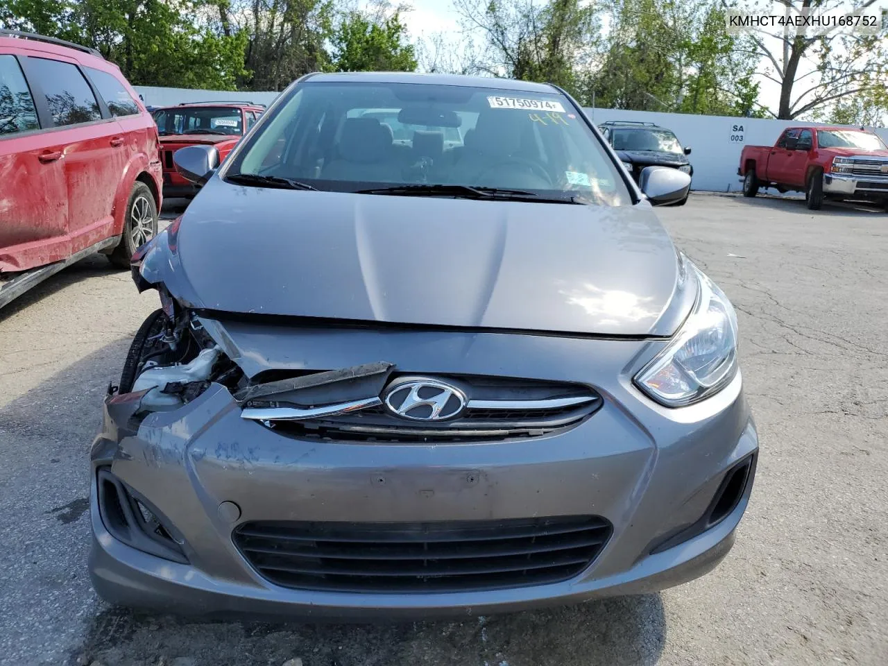 2017 Hyundai Accent Se VIN: KMHCT4AEXHU168752 Lot: 51750974