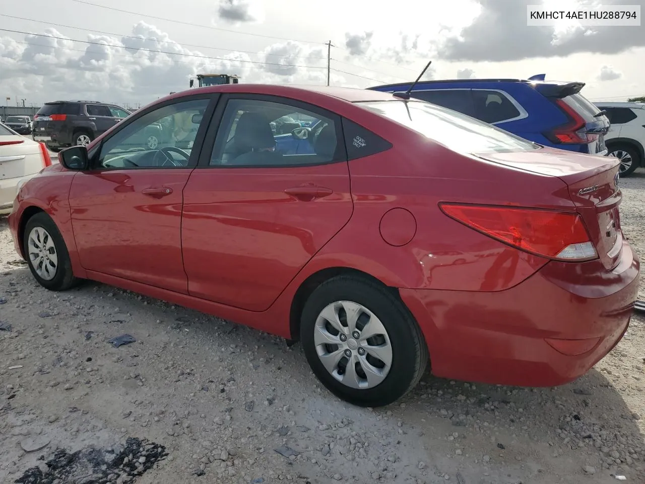 2017 Hyundai Accent Se VIN: KMHCT4AE1HU288794 Lot: 62148394