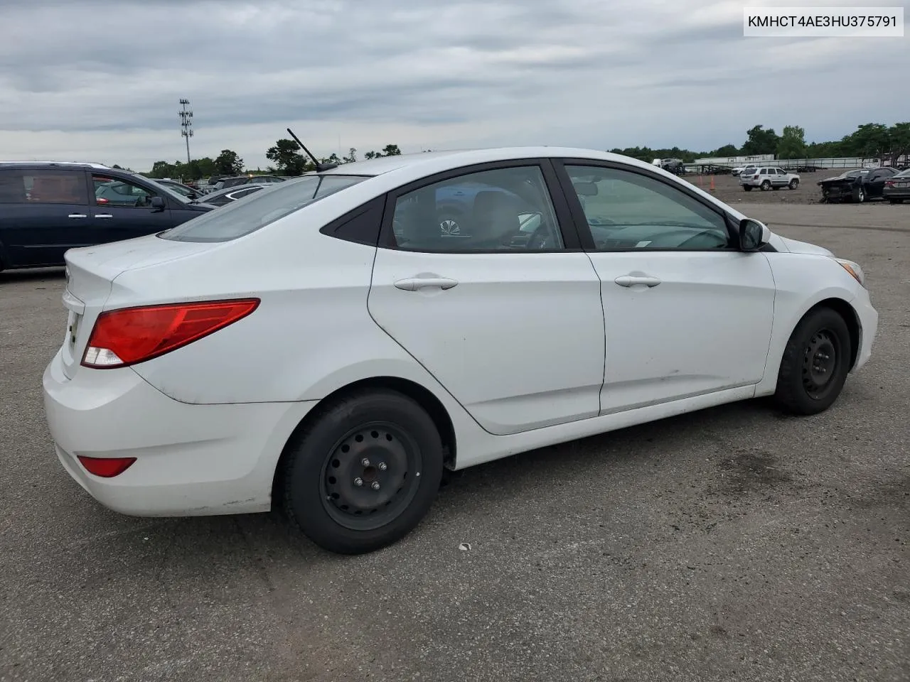 2017 Hyundai Accent Se VIN: KMHCT4AE3HU375791 Lot: 63229294