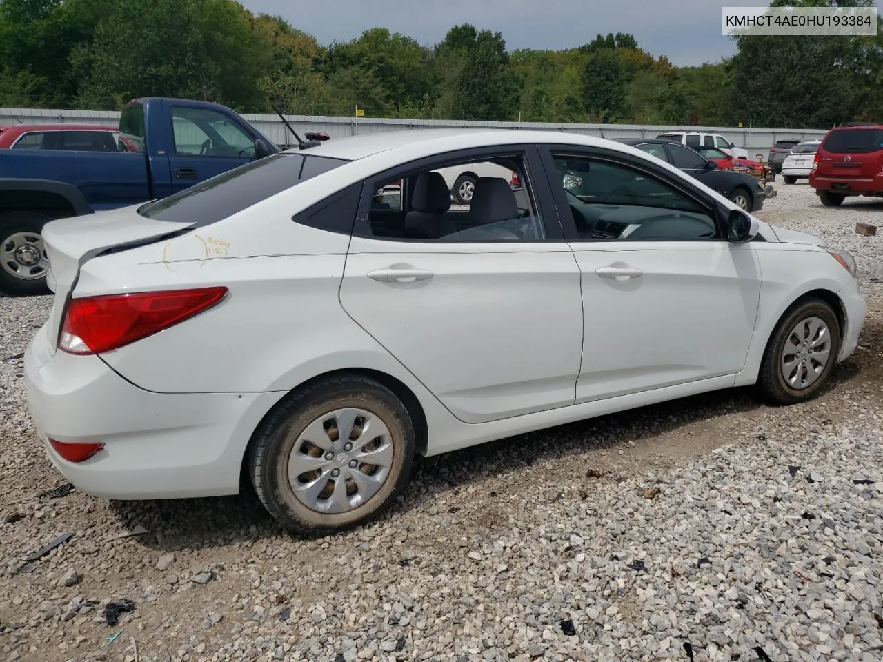 2017 Hyundai Accent Se VIN: KMHCT4AE0HU193384 Lot: 69272704