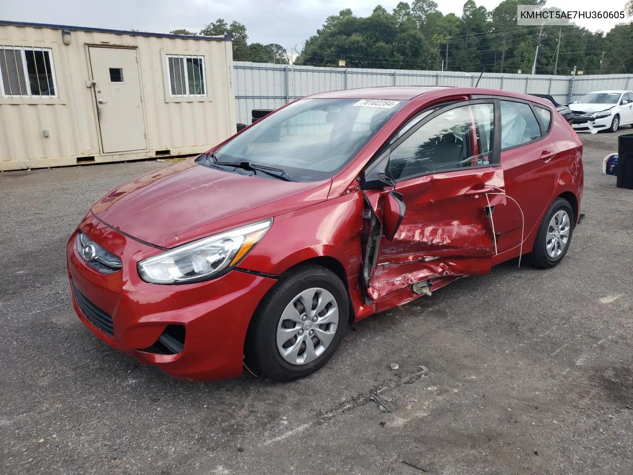 2017 Hyundai Accent Se VIN: KMHCT5AE7HU360605 Lot: 70102284