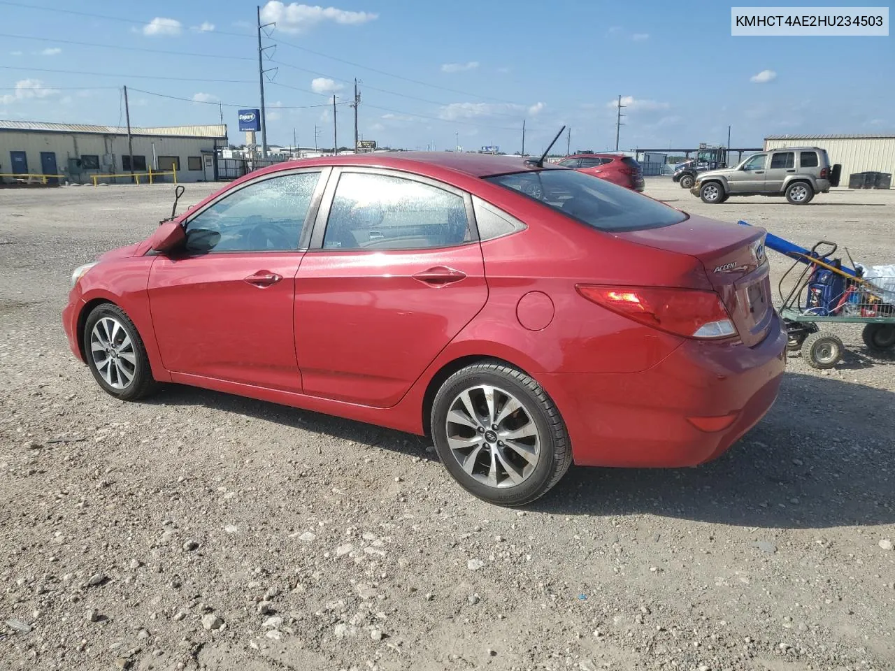 2017 Hyundai Accent Se VIN: KMHCT4AE2HU234503 Lot: 71849214