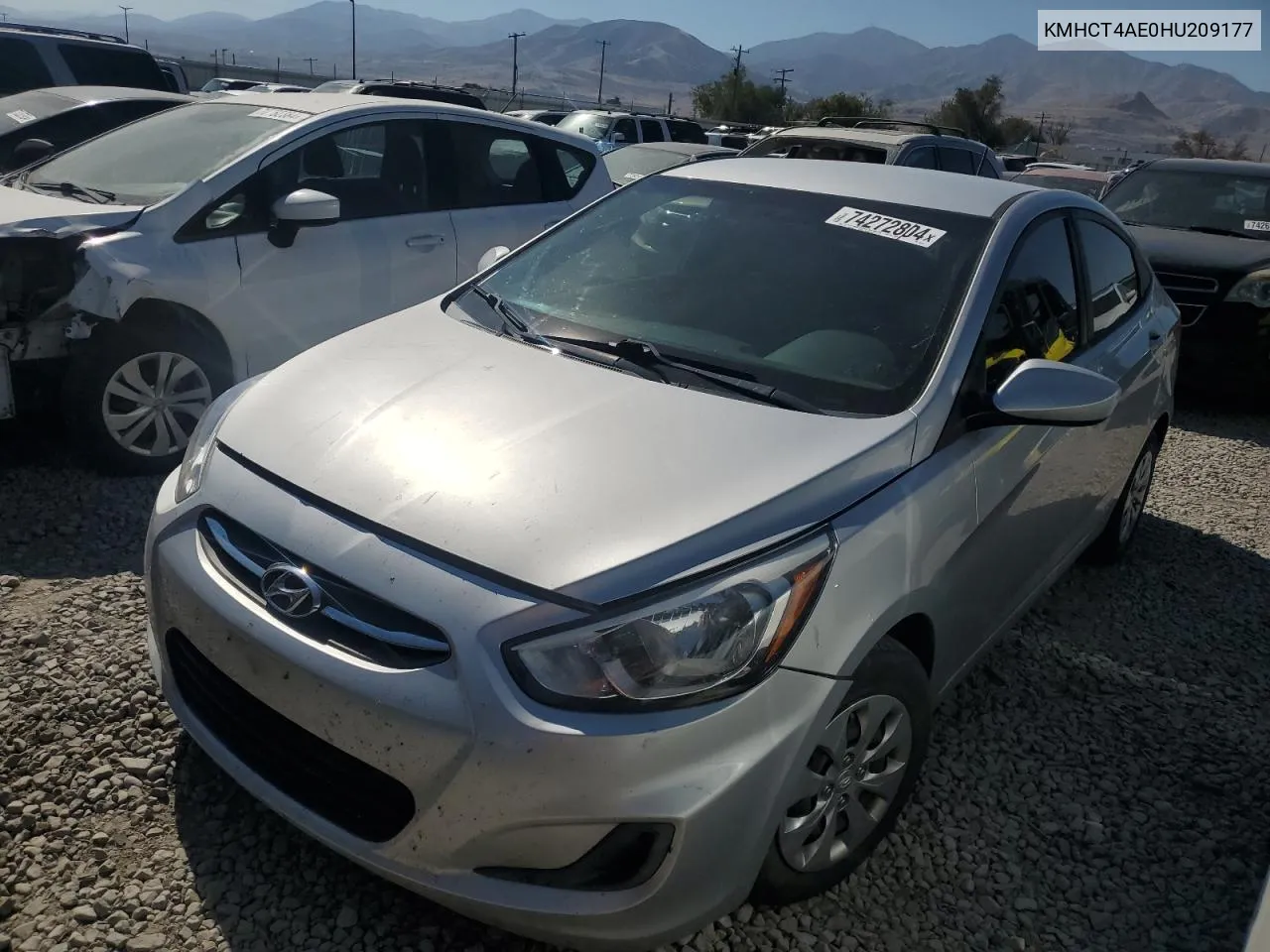 2017 Hyundai Accent Se VIN: KMHCT4AE0HU209177 Lot: 74272804