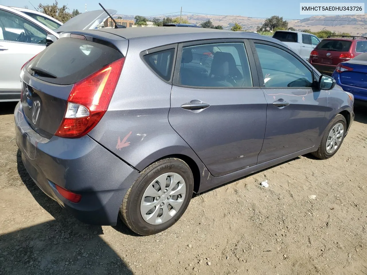 2017 Hyundai Accent Se VIN: KMHCT5AE0HU343726 Lot: 74819044