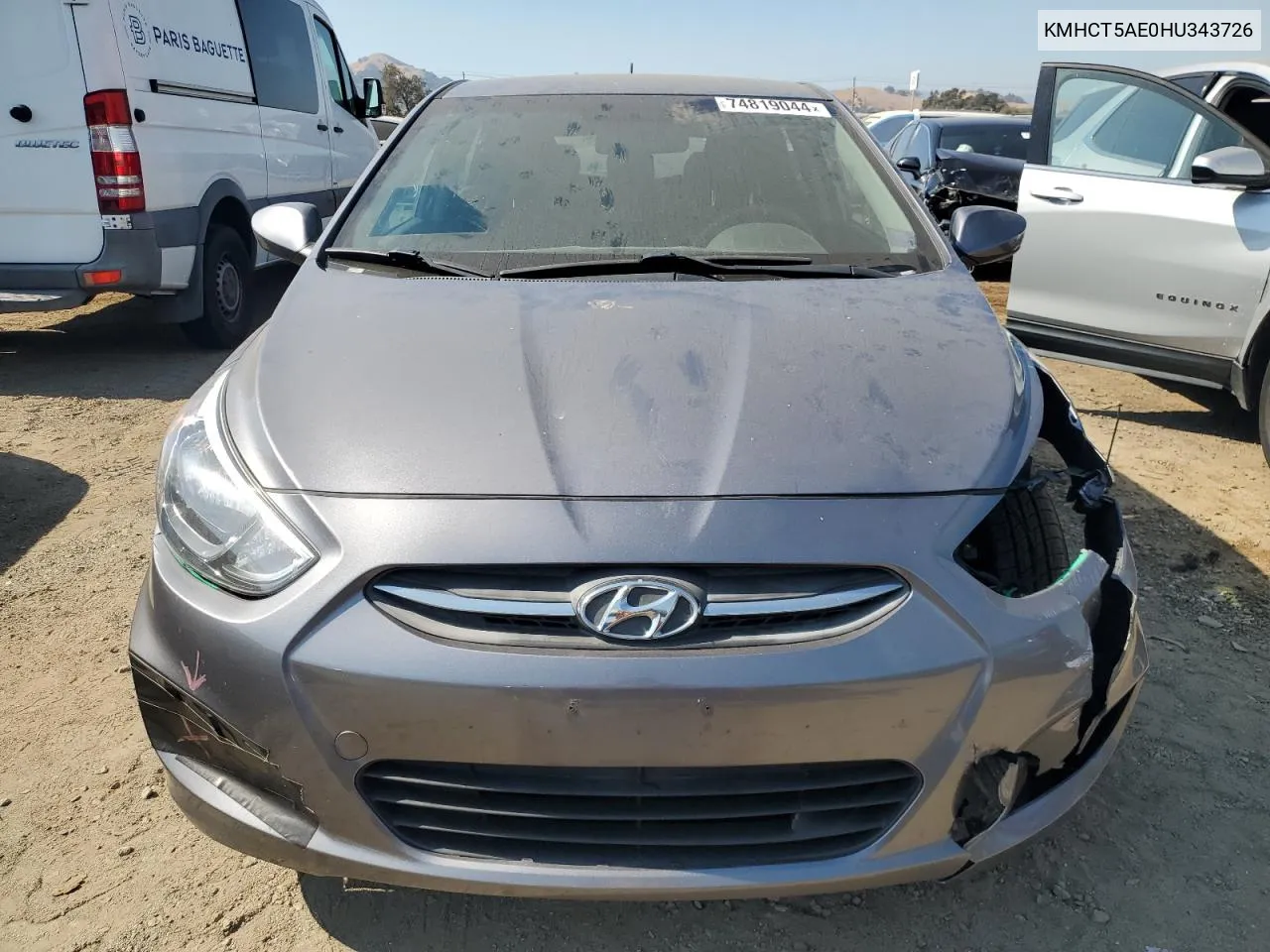 2017 Hyundai Accent Se VIN: KMHCT5AE0HU343726 Lot: 74819044