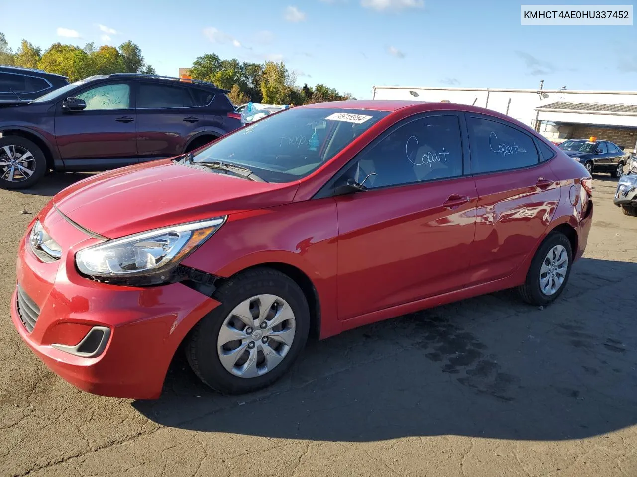 2017 Hyundai Accent Se VIN: KMHCT4AE0HU337452 Lot: 74915954