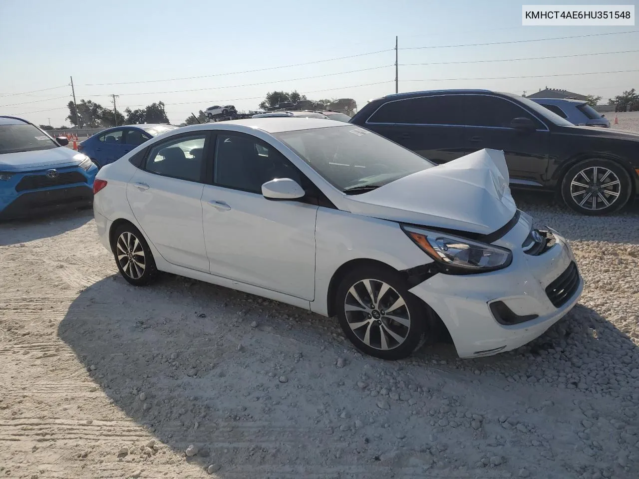 2017 Hyundai Accent Se VIN: KMHCT4AE6HU351548 Lot: 74994784