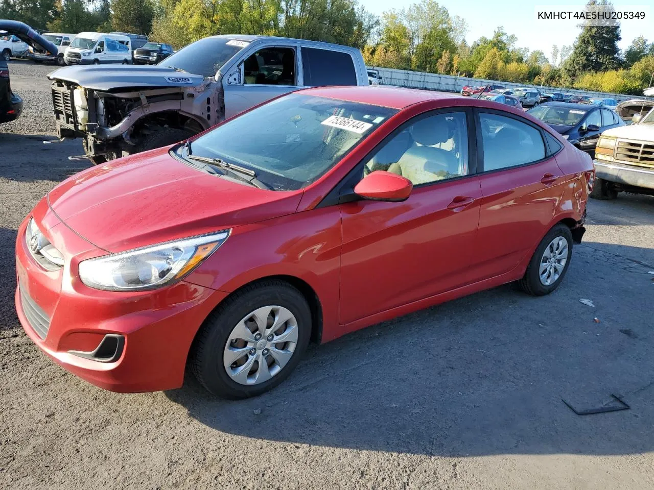 2017 Hyundai Accent Se VIN: KMHCT4AE5HU205349 Lot: 75366144