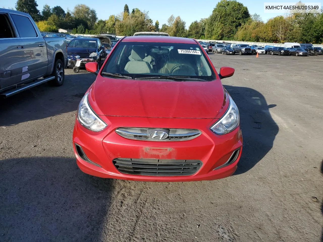 2017 Hyundai Accent Se VIN: KMHCT4AE5HU205349 Lot: 75366144