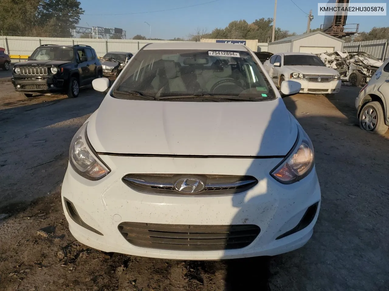 2017 Hyundai Accent Se VIN: KMHCT4AE2HU305876 Lot: 75412894