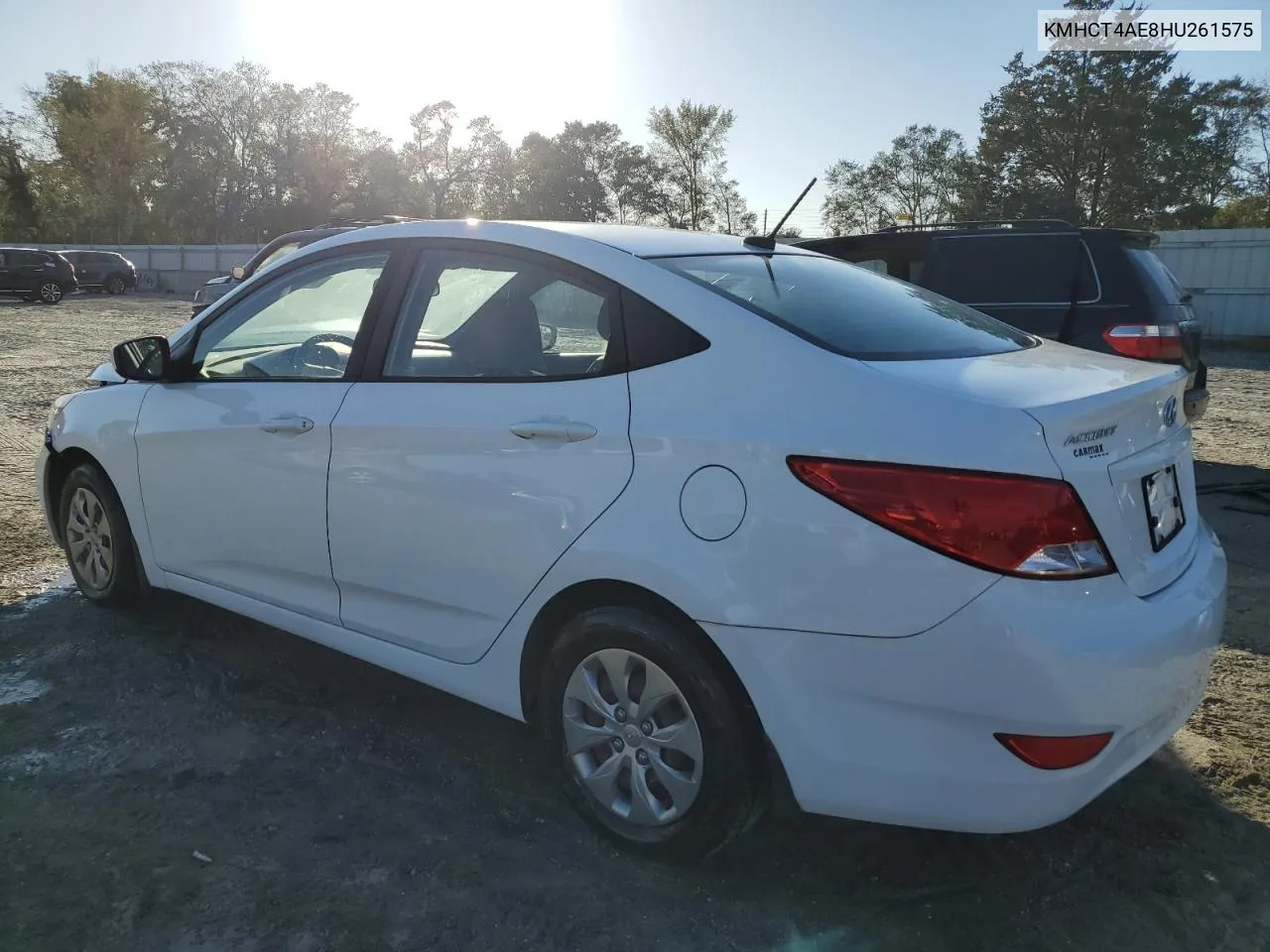 2017 Hyundai Accent Se VIN: KMHCT4AE8HU261575 Lot: 75863364