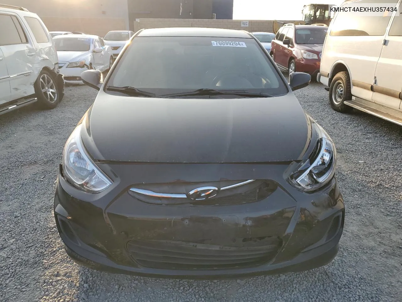 2017 Hyundai Accent Se VIN: KMHCT4AEXHU357434 Lot: 76099204