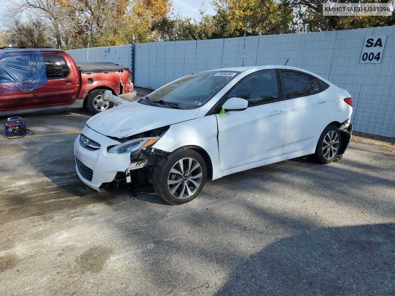 2017 Hyundai Accent Se VIN: KMHCT4AE3HU341396 Lot: 77334304