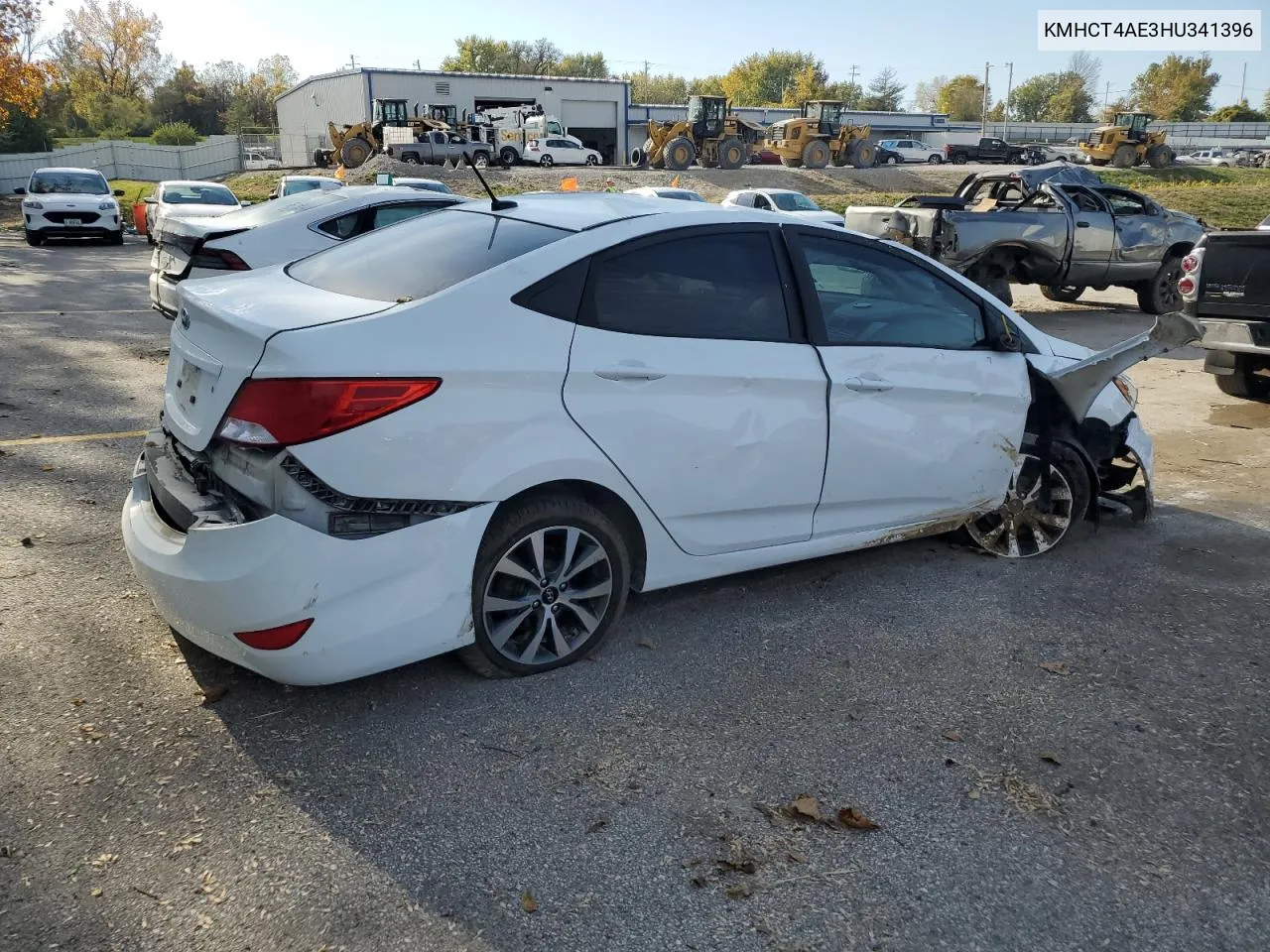 2017 Hyundai Accent Se VIN: KMHCT4AE3HU341396 Lot: 77334304