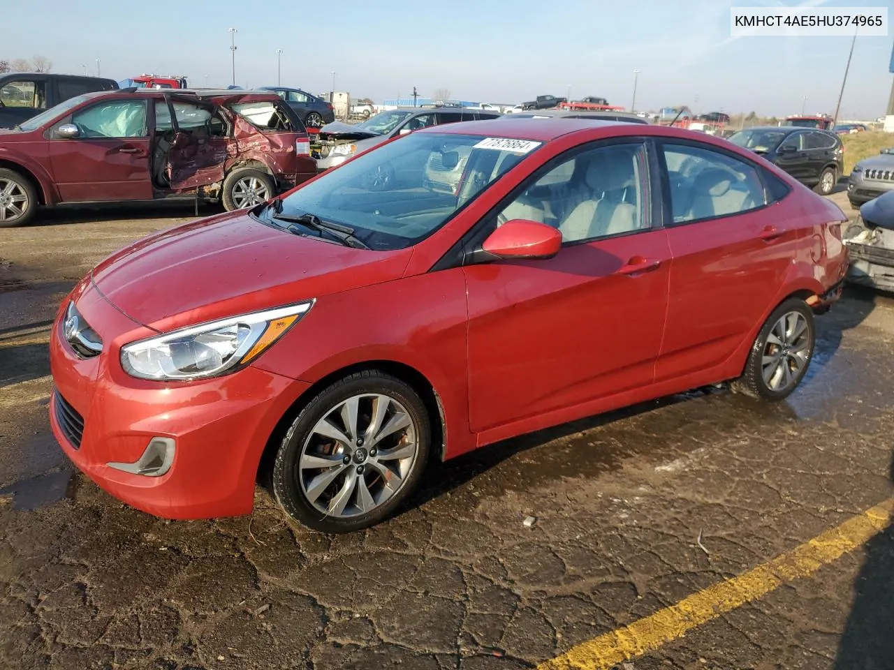 2017 Hyundai Accent Se VIN: KMHCT4AE5HU374965 Lot: 77876864