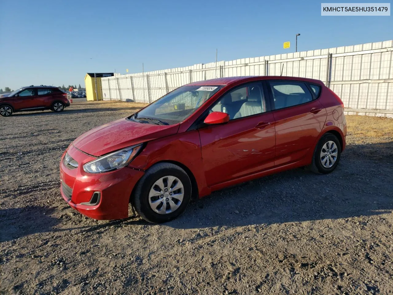 2017 Hyundai Accent Se VIN: KMHCT5AE5HU351479 Lot: 77899854