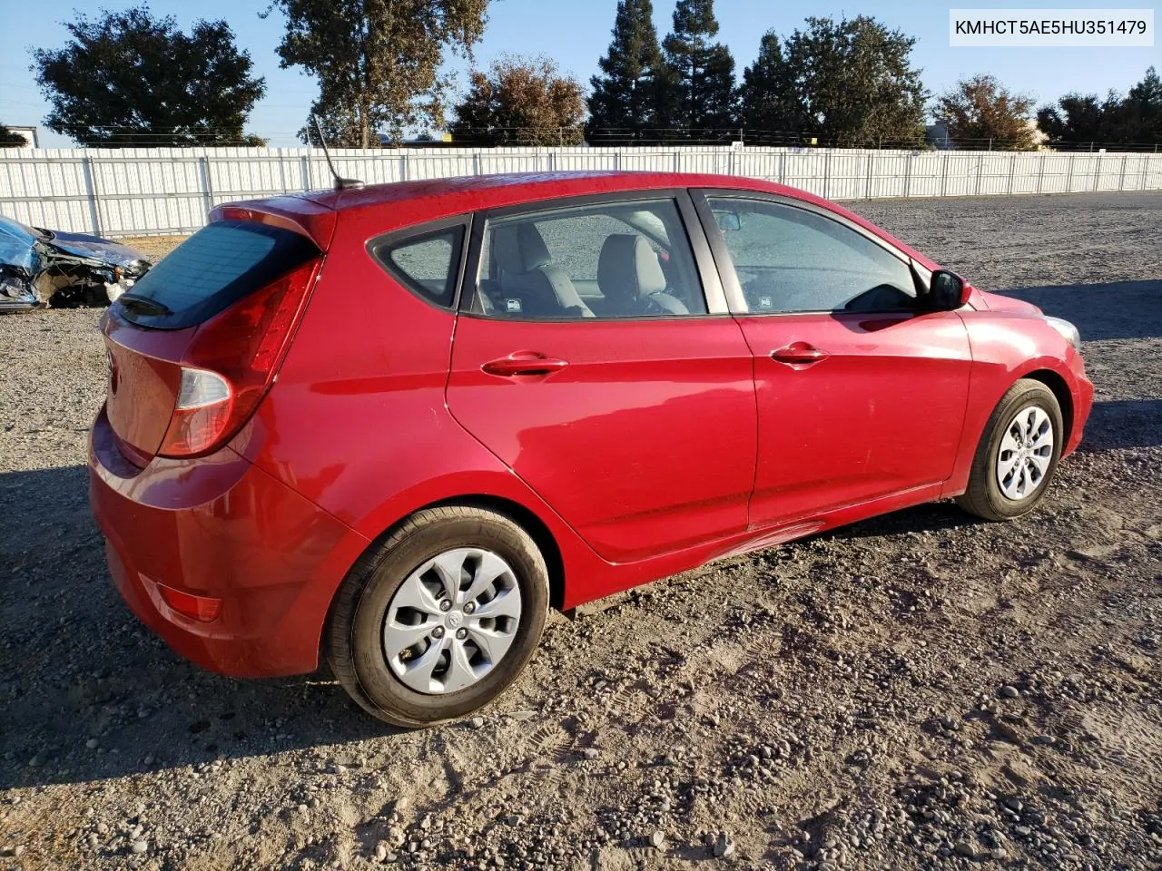 2017 Hyundai Accent Se VIN: KMHCT5AE5HU351479 Lot: 77899854